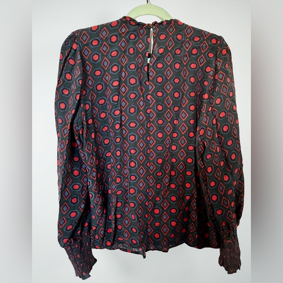 Rachel Zoe Red and Black Geometric Blouse - Picture 2 of 3